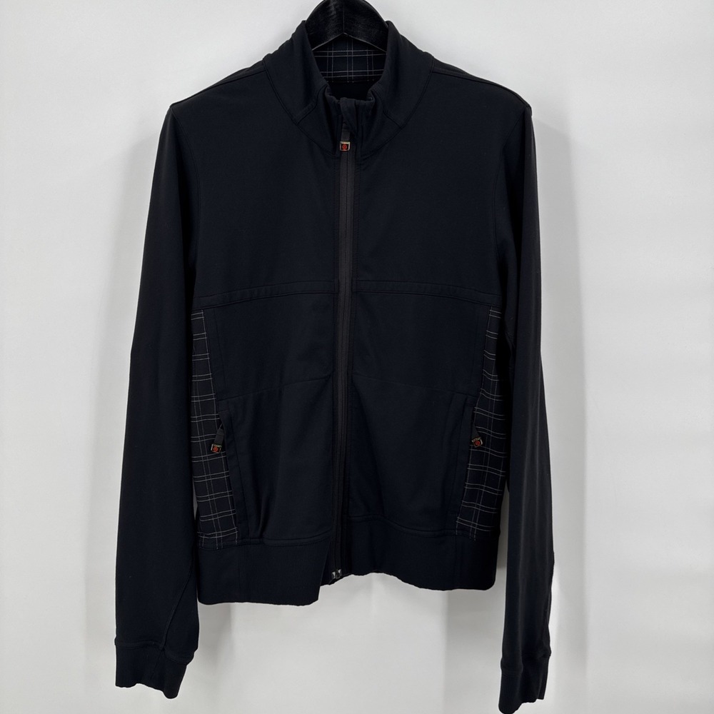 Lululemon Men's Full Zip Athletic Stretch Jacket Black Casual Long Sleeve Size M